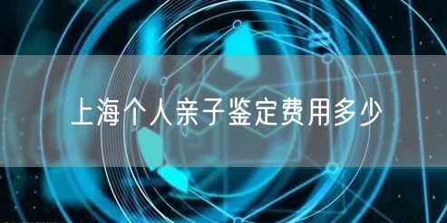 上海个人亲子鉴定费用多少